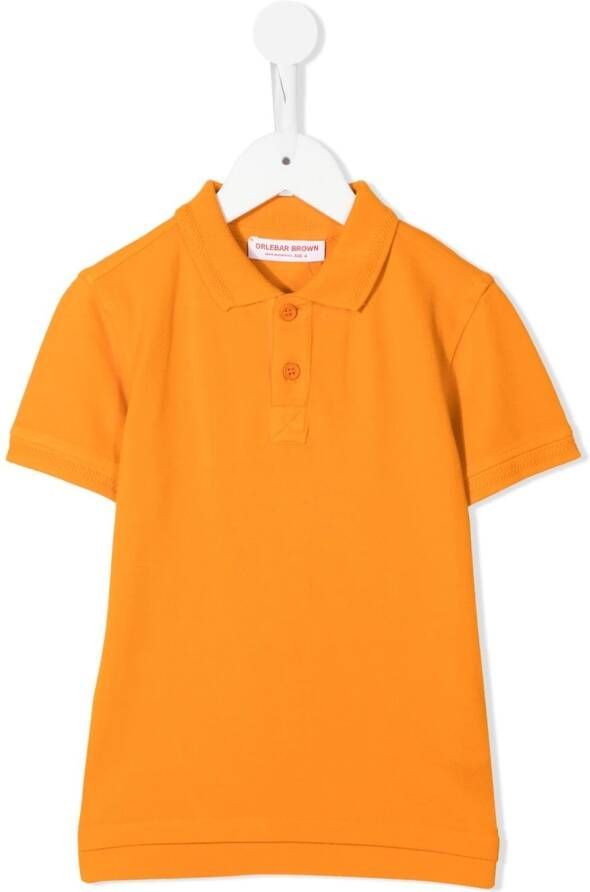 Orlebar Brown Kids Polotop met knoopdetail Oranje