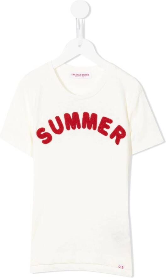 Orlebar Brown Kids T-shirt met print Wit