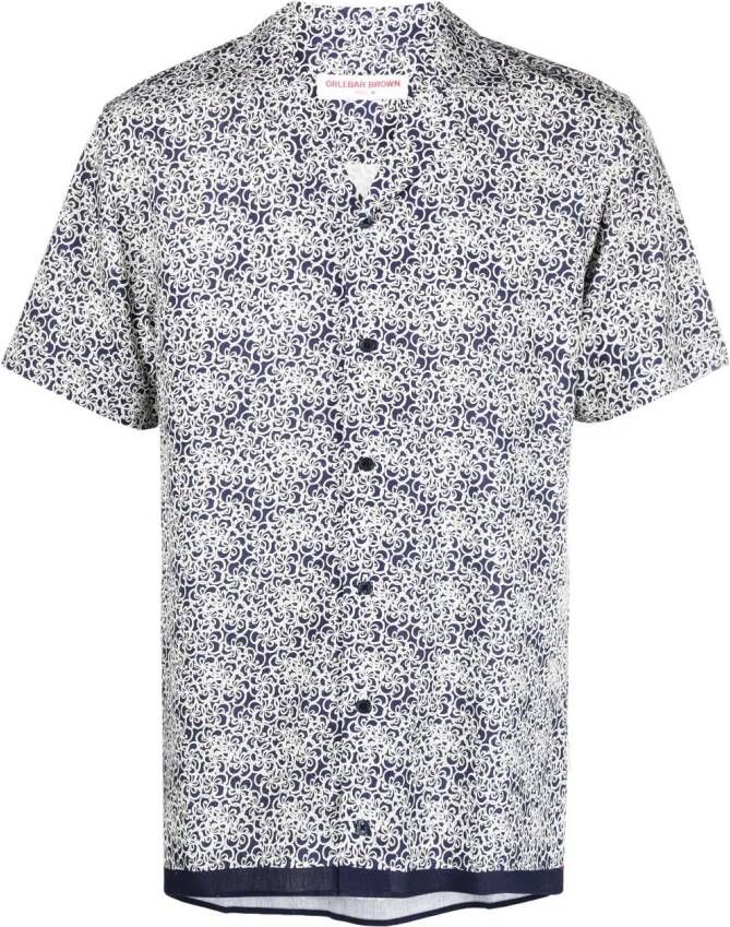Orlebar Brown Overhemd met bloemenprint Blauw