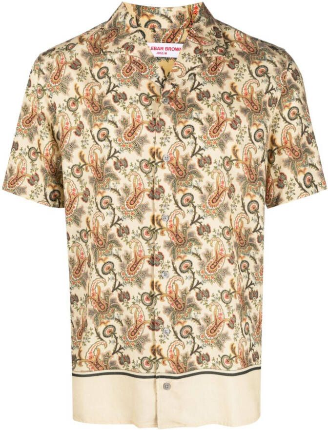 Orlebar Brown Overhemd met paisley-print Geel