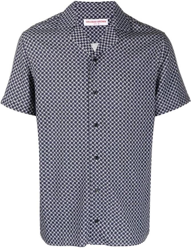 Orlebar Brown Overhemd met print Blauw