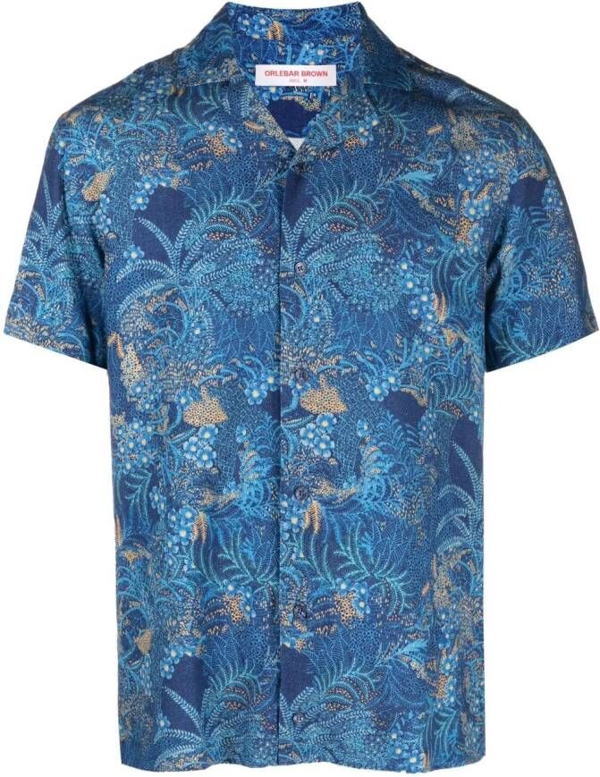 Orlebar Brown Overhemd met print Blauw