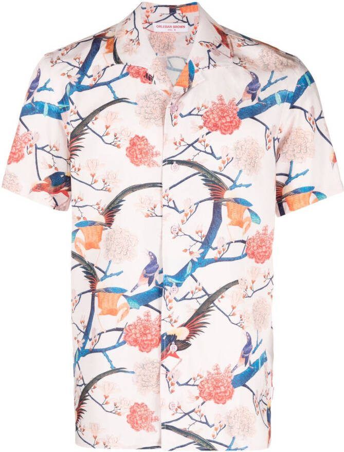 Orlebar Brown Overhemd met print Roze
