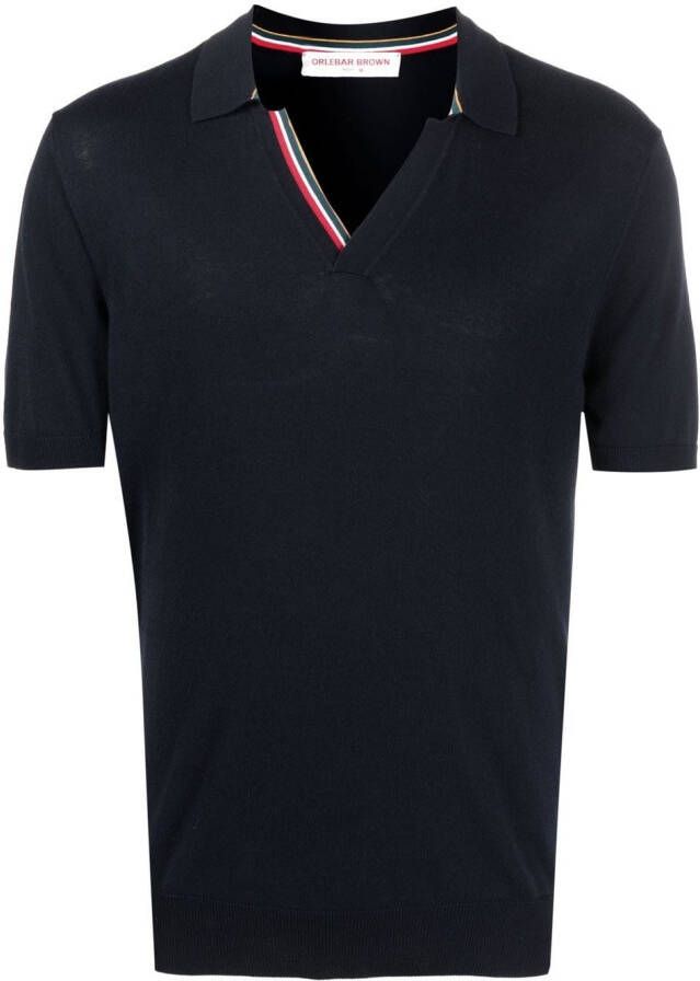 Orlebar Brown Poloshirt met V-hals Blauw
