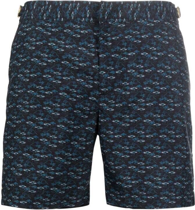 Orlebar Brown Zwembroek met grafische print Zwart