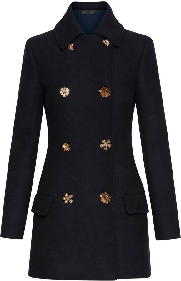 Oscar de la Renta Blazerjurk met knoopdetail Blauw