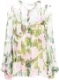 Oscar de la Renta Blouse met bloemenprint Groen - Thumbnail 1