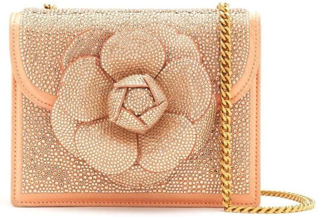 Oscar de la Renta Crossbodytas verfraaid met kristallen Goud