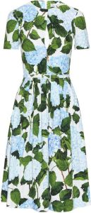 Oscar de la Renta floral-print short-sleeve midi dress Wit