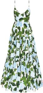 Oscar de la Renta floral-print tiered maxi dress Wit