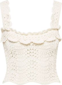 Oscar de la Renta Gehaakte top Beige