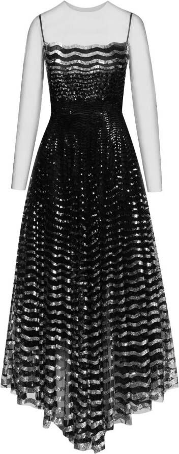 Oscar de la Renta Maxi-jurk met pailletten Zwart
