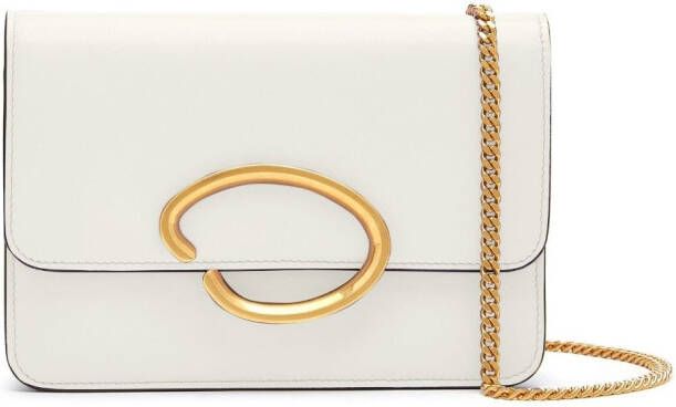 Oscar de la Renta Leren crossbodytas Wit