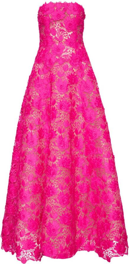 Oscar de la Renta Lily Strapless jurk Roze
