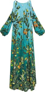 Oscar de la Renta Maxi-jurk met bloemenprint Blauw