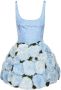Oscar de la Renta Midi-jurk met bloemenpatch Blauw - Thumbnail 1
