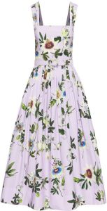 Oscar de la Renta Midi-jurk met bloemenprint Paars