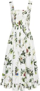 Oscar de la Renta Midi-jurk met bloemenprint Wit