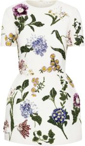 Oscar de la Renta Mini-jurk met bloemenprint Wit