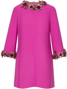Oscar de la Renta Mini-jurk met borduurwerk Roze