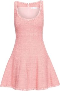 Oscar de la Renta Mini-jurk met contrasterend stiksel Roze
