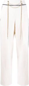 Oscar de la Renta Pantalon met kettingdetail Beige