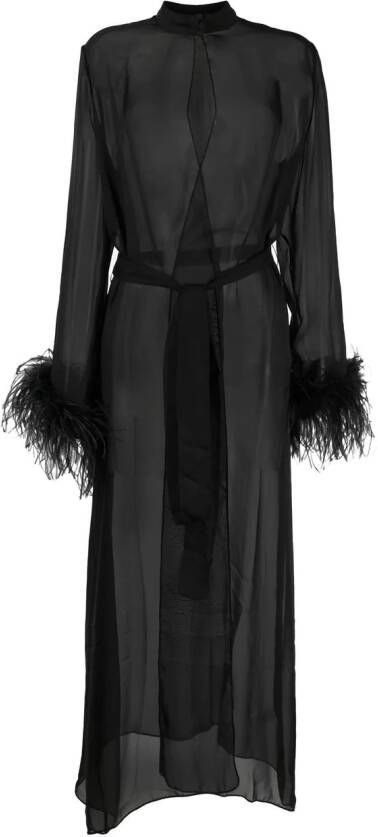 Oséree Doorzichtige badjas Zwart