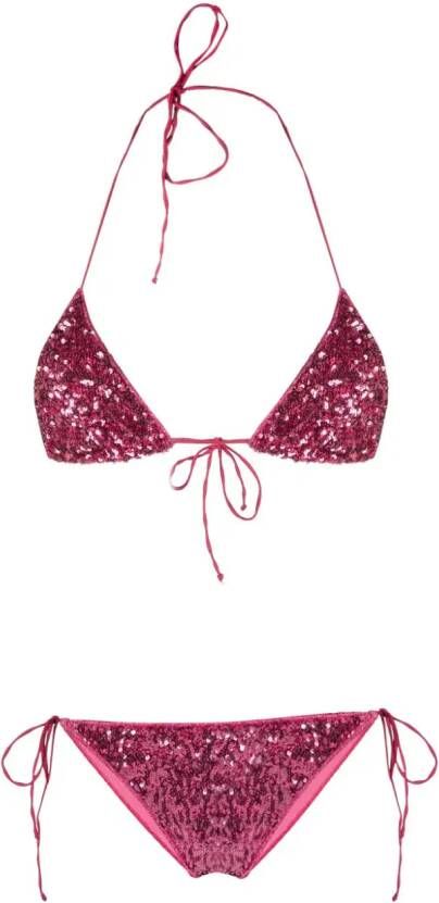 Oséree sequin-embellished bikini set Roze