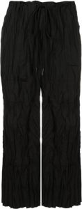 Osklen crinkled cropped drawstring trousers Zwart