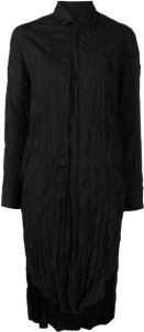 Osklen crinkled long-sleeved shirt dress Zwart