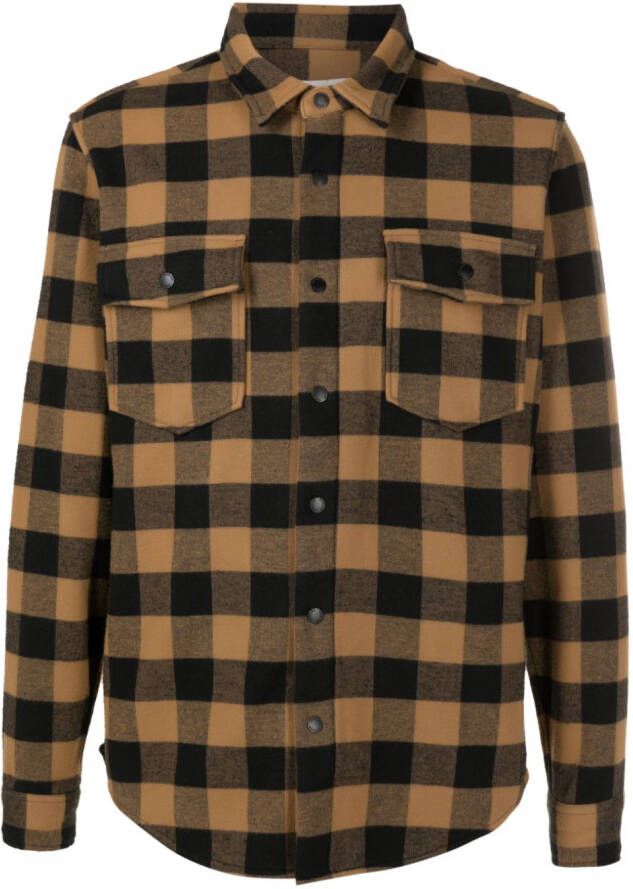 Osklen Geruit shirtjack Bruin