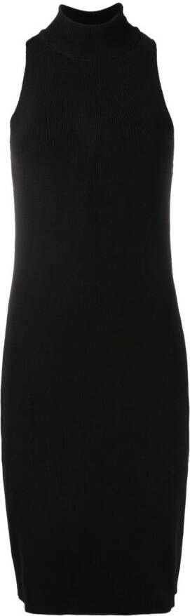 Osklen Midi-jurk met hoge hals Zwart