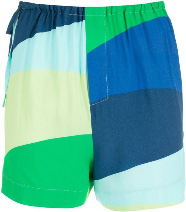 Osklen Shorts met colourblocking Blauw