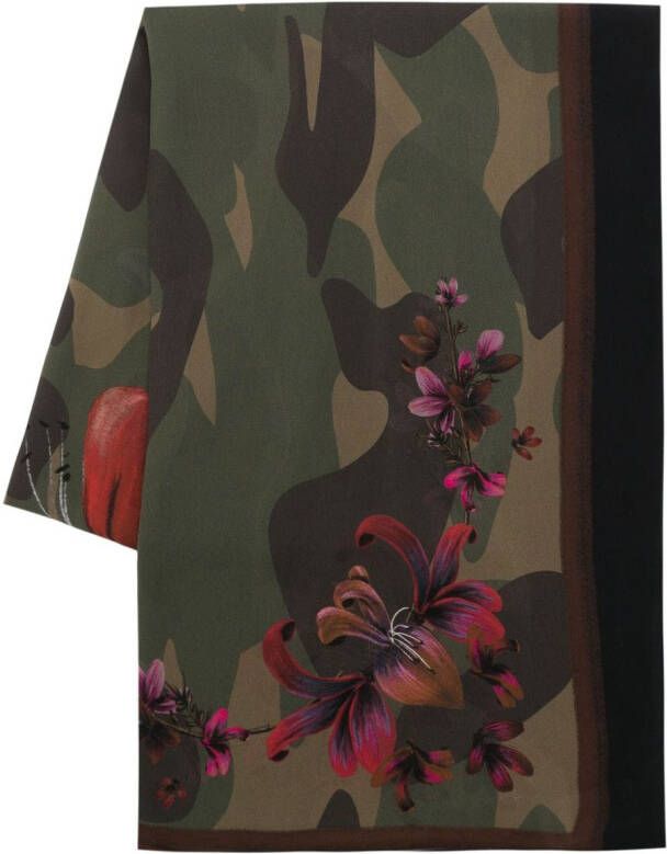 Osklen Sjaal met camouflageprint Groen
