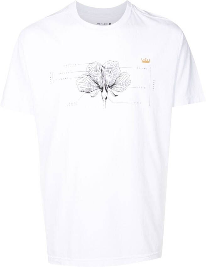 Osklen T-shirt met bloemenprint Wit