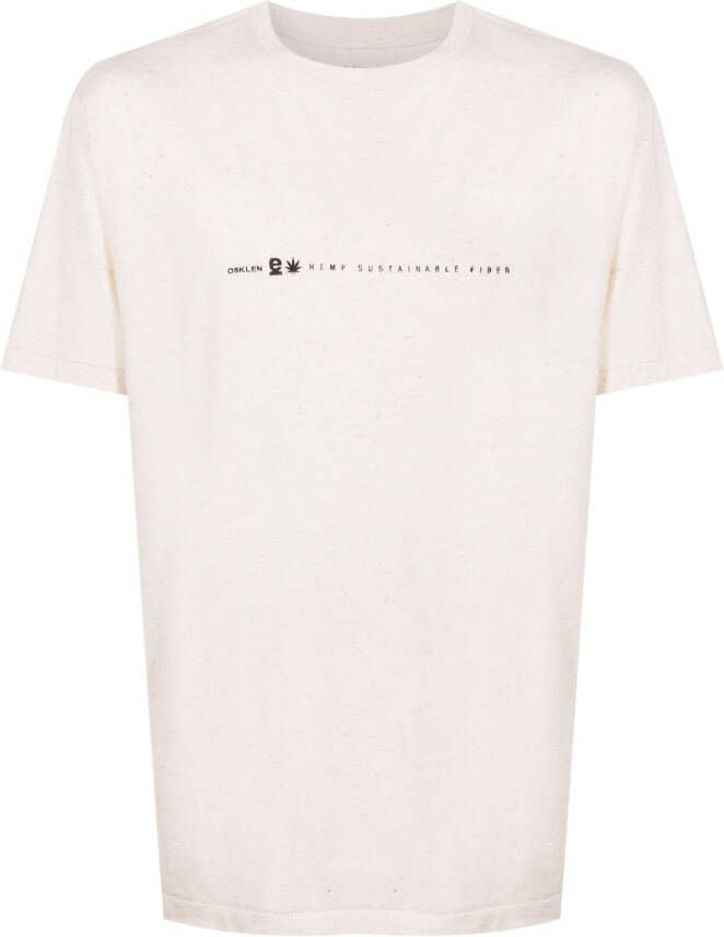 Osklen T-shirt met logoprint Beige