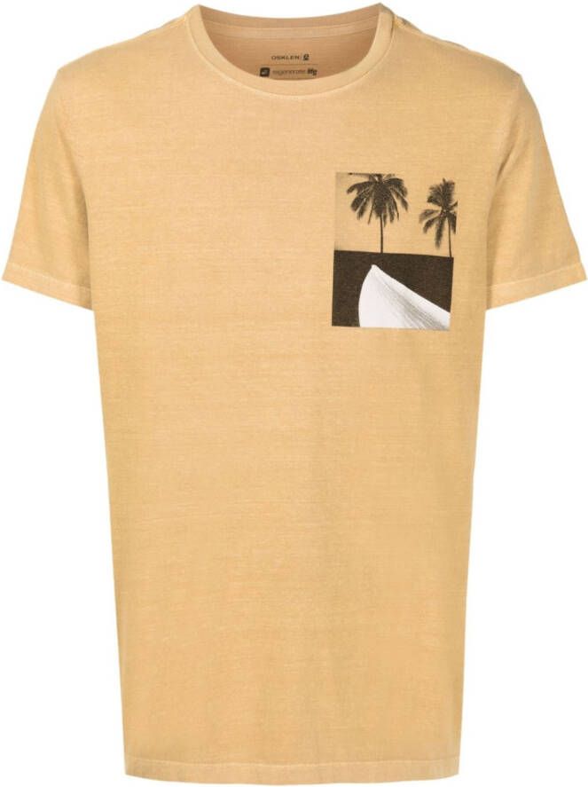 Osklen T-shirt met palmprint Geel