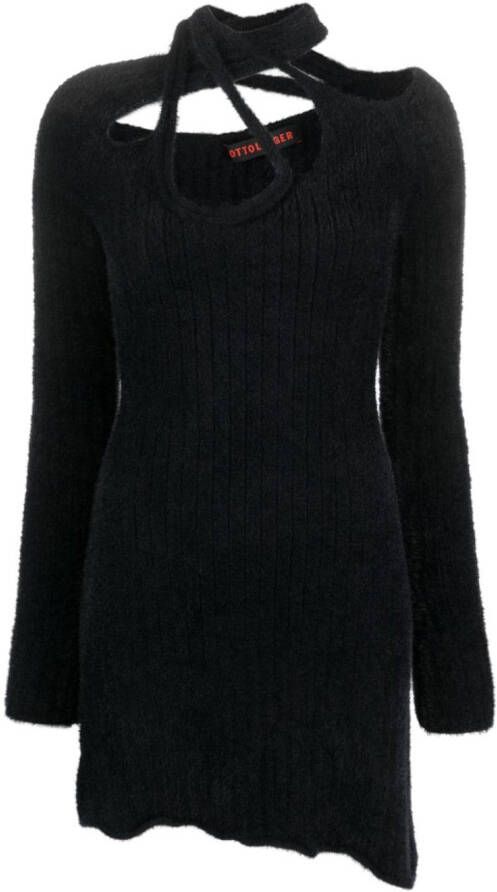 Ottolinger Asymmetrische mini-jurk Zwart
