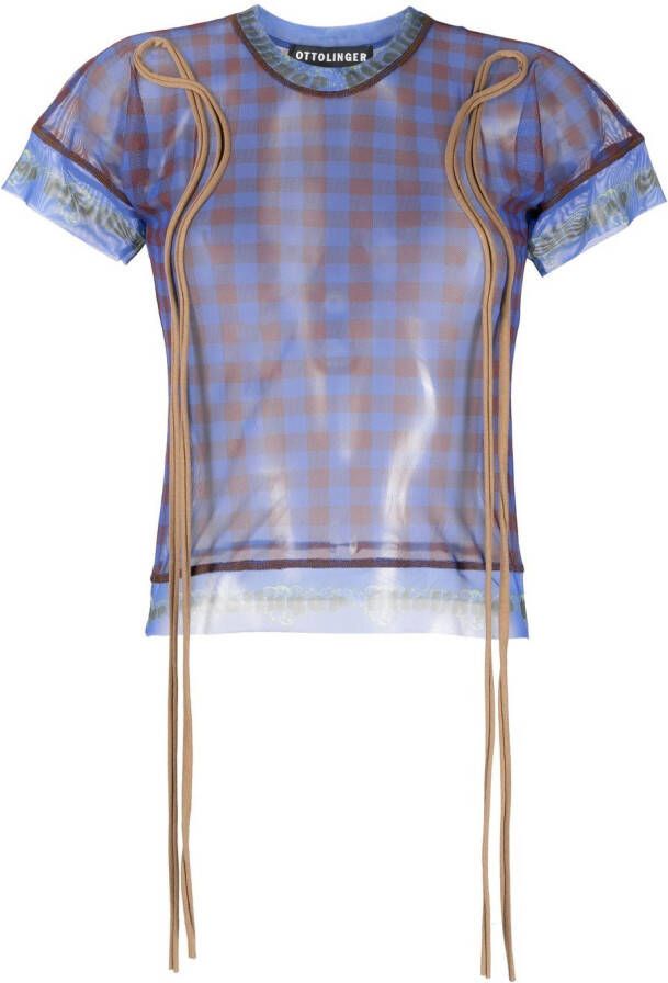 Ottolinger Doorzichtig T-shirt Blauw