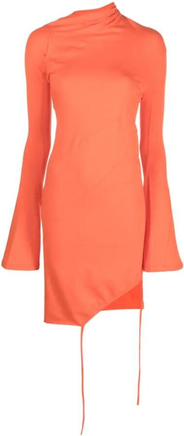 Ottolinger Midi-jurk met asymmetrische hals Oranje