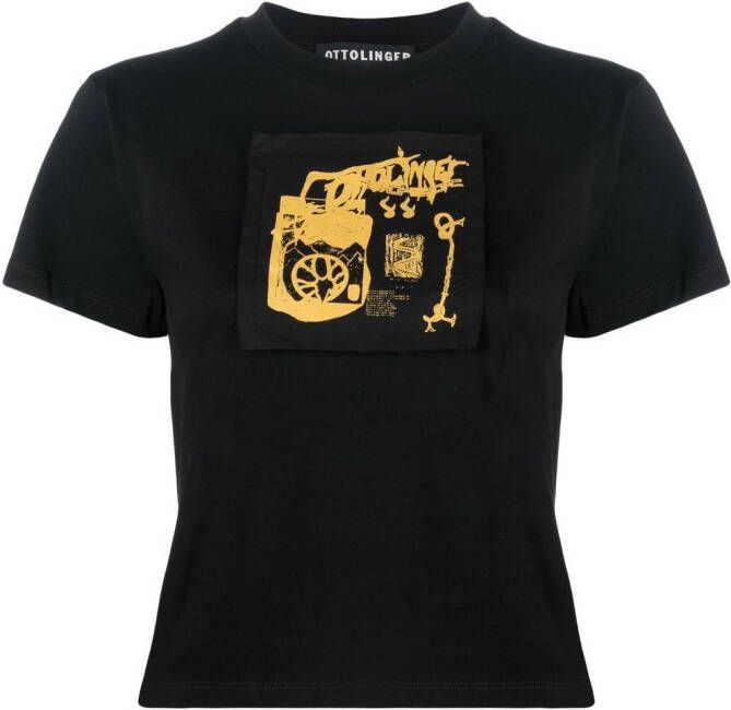 Ottolinger T-shirt met grafische print Zwart