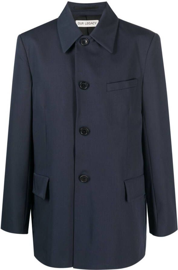 OUR LEGACY Blazer met enkele rij knopen Blauw