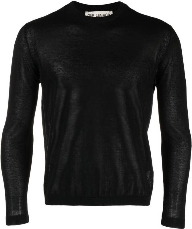 OUR LEGACY Katoenen sweater Zwart