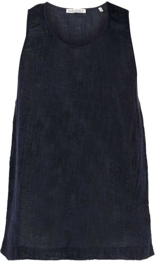 OUR LEGACY Opengebreide tanktop Blauw