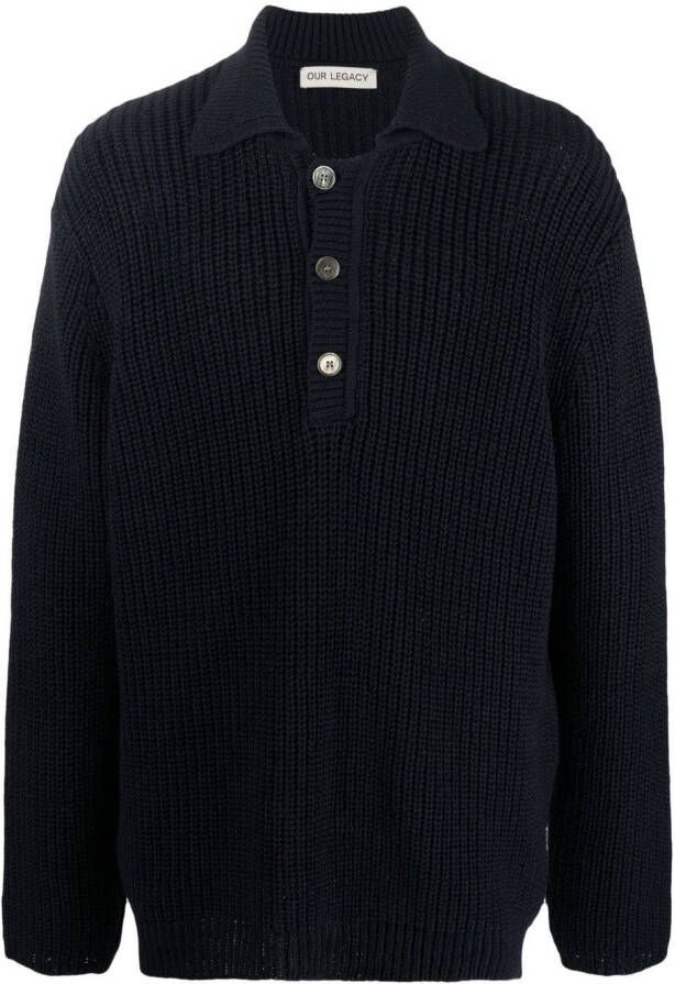 OUR LEGACY Ribgebreide trui Blauw
