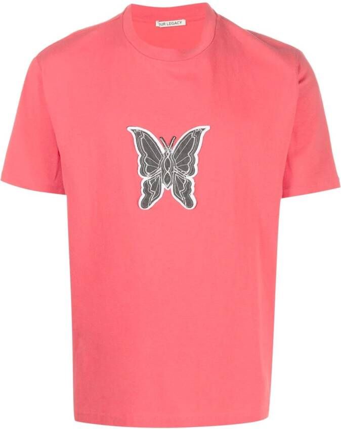 OUR LEGACY T-shirt met vlinderprint Rood