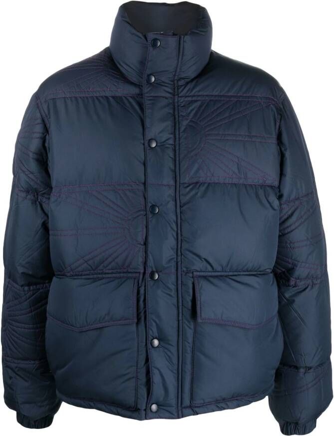 RASSVET Donsjack met geborduurd logo Blauw
