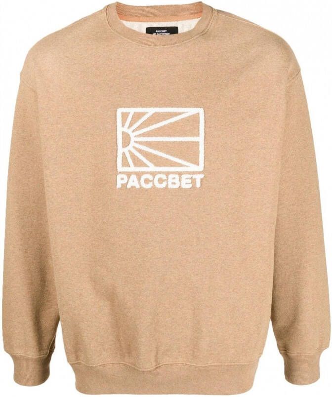 RASSVET Sweater met geborduurd logo Beige