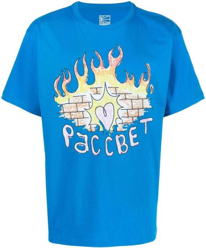 RASSVET T-shirt met logoprint Blauw