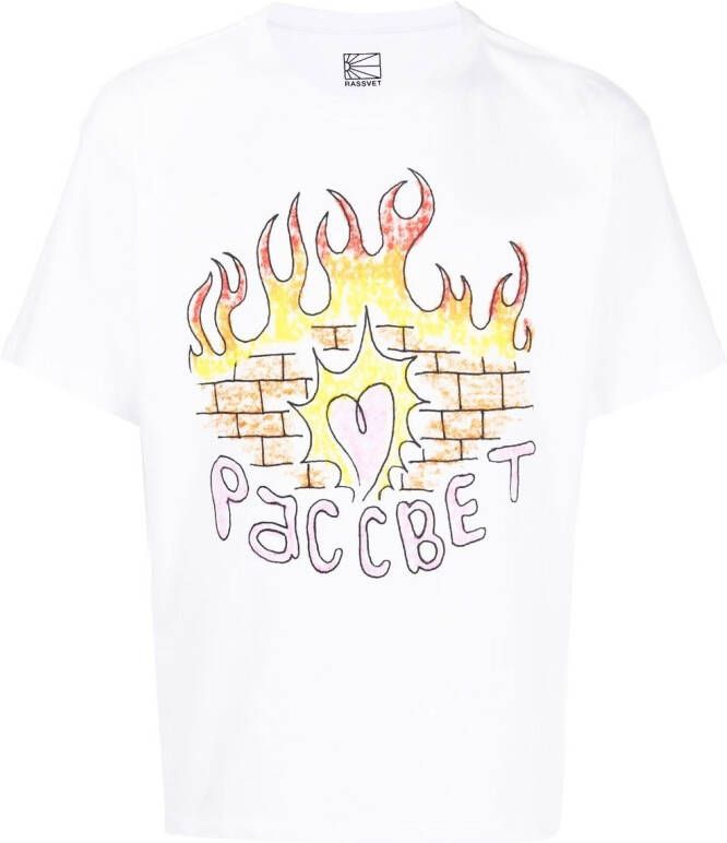 RASSVET T-shirt met logoprint Wit